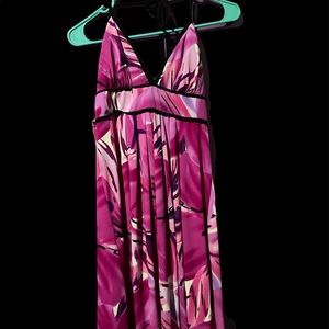 90s y2k Pink halter midi dress